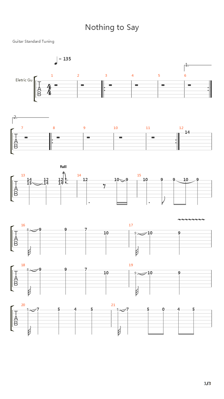 Nothing to Say吉他谱