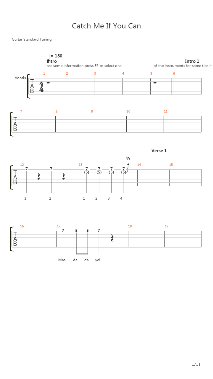 Catch Me If You Can吉他谱