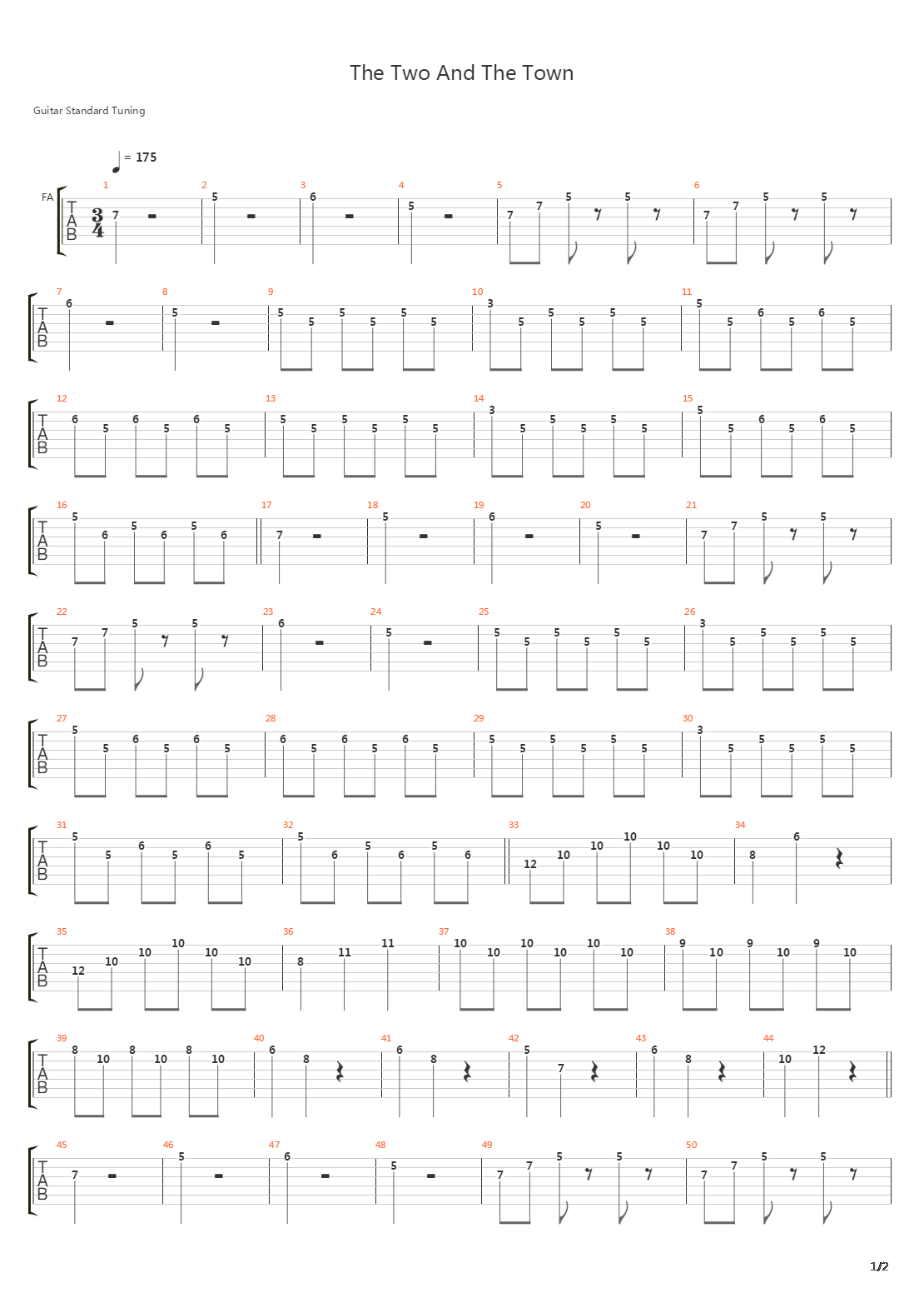 The Two And The Town吉他谱