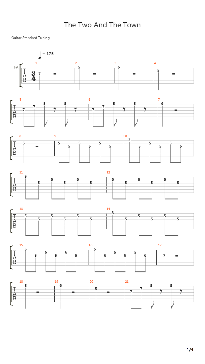 The Two And The Town吉他谱