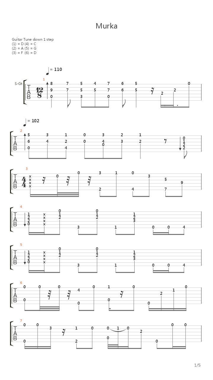 Murka(Мурка)吉他谱