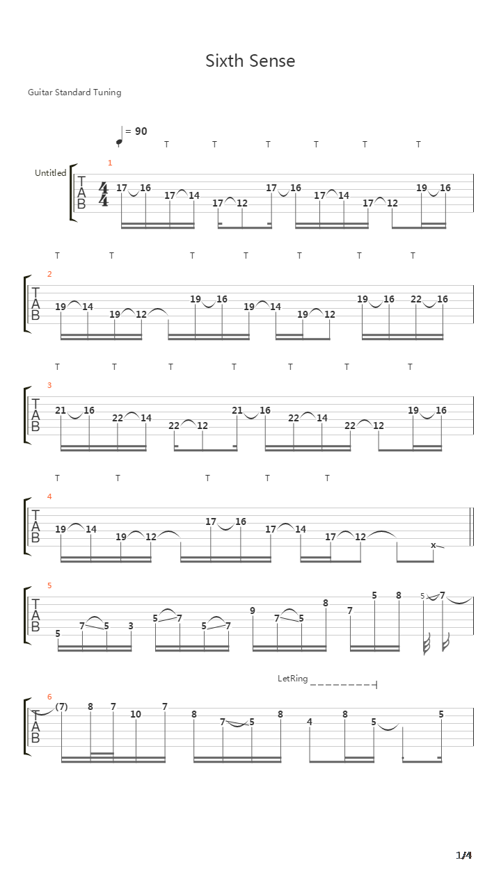 Sixth Sense吉他谱