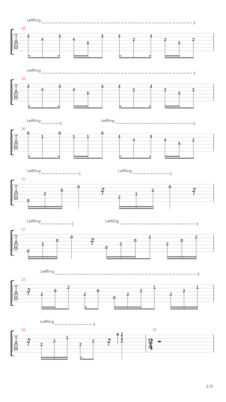 Writing To Reach You吉他谱