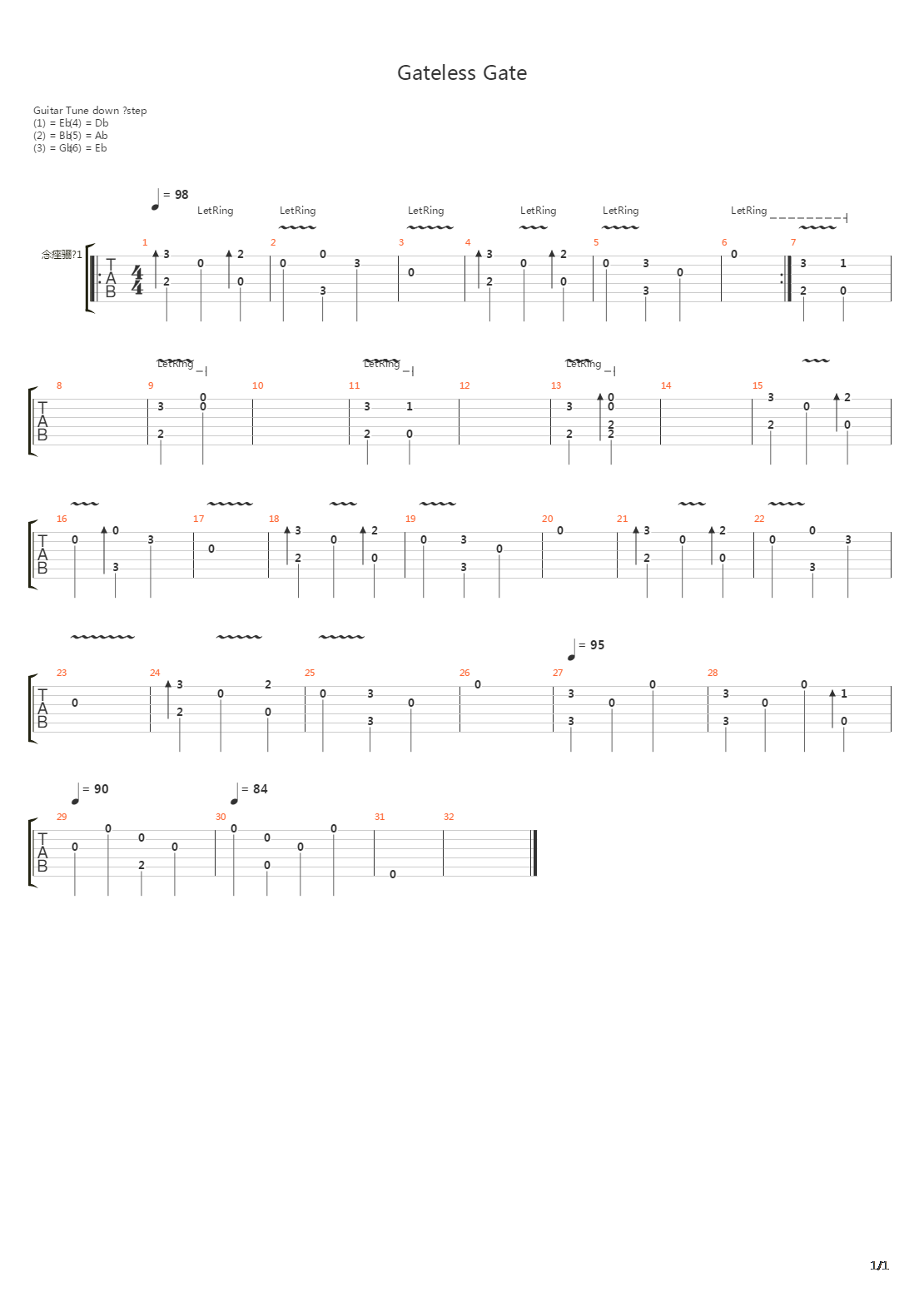 Gateless Gate吉他谱