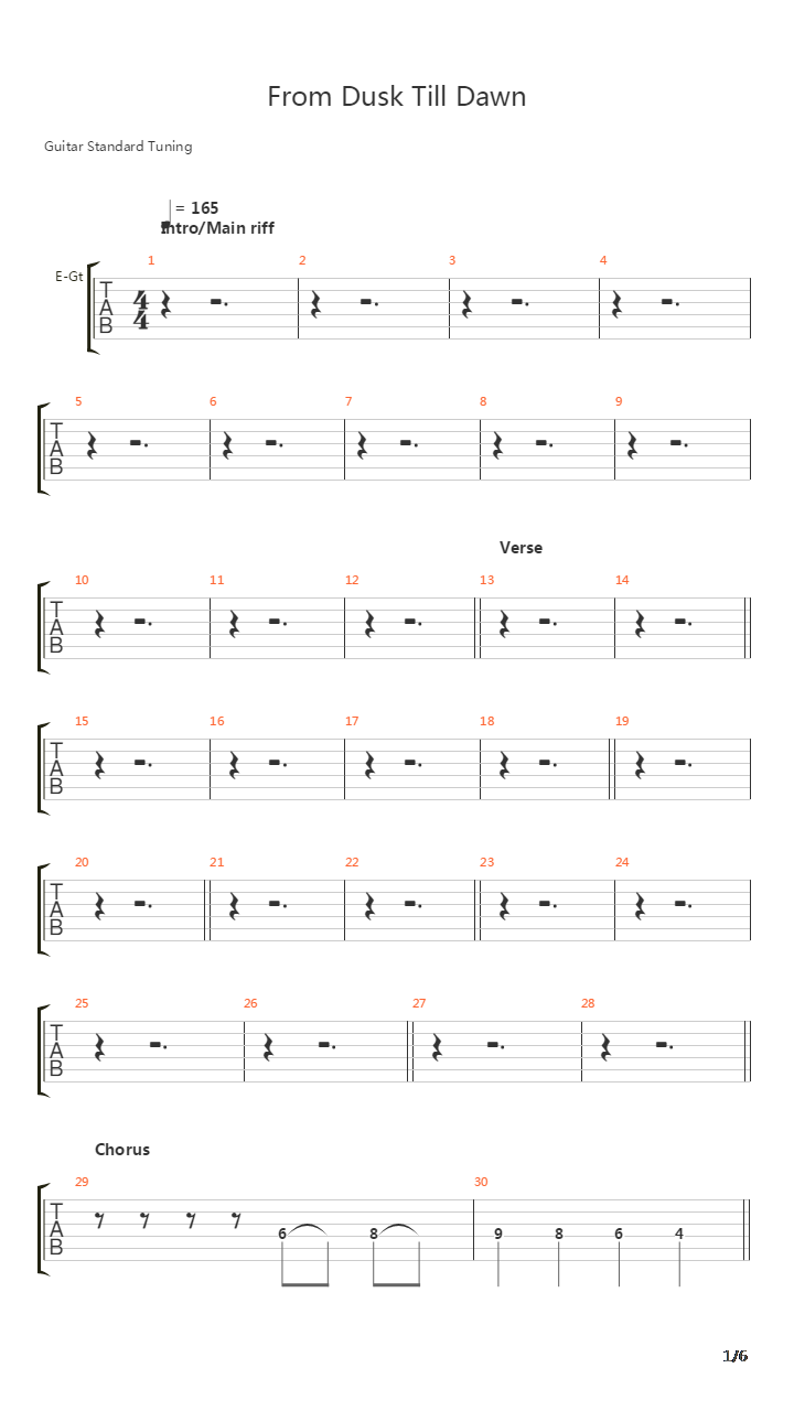 From Dusk Till Dawn吉他谱