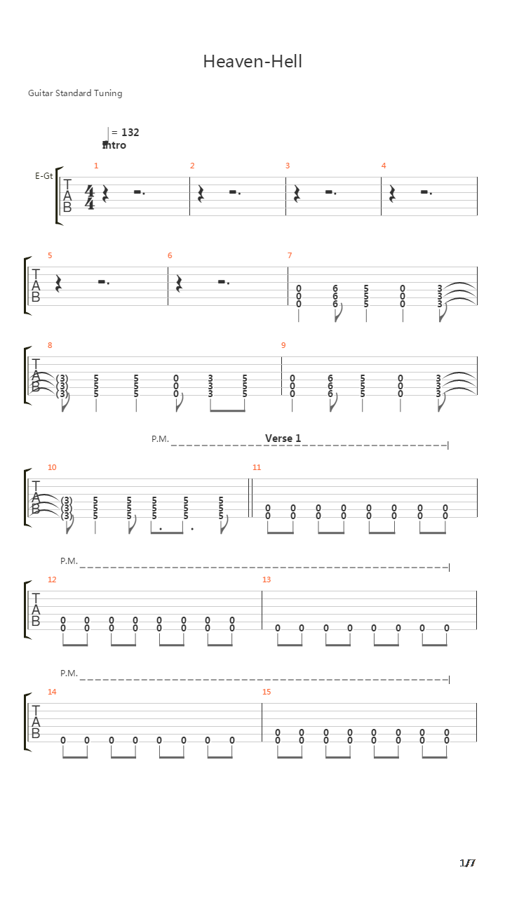 Heaven hell吉他谱