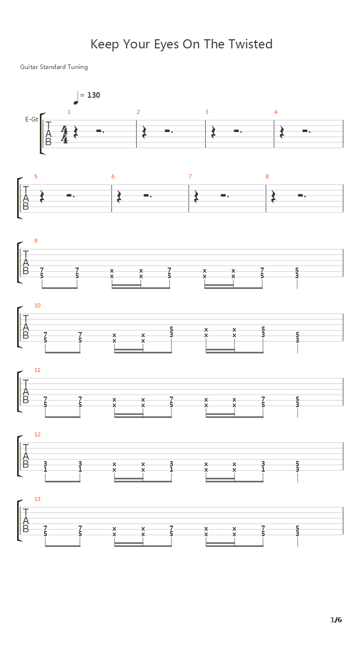 Keep Your Eyes On The Twisted吉他谱