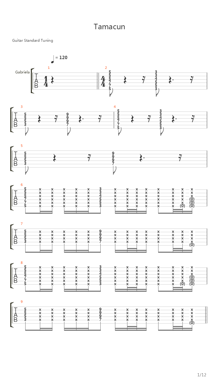 Tamacun吉他谱