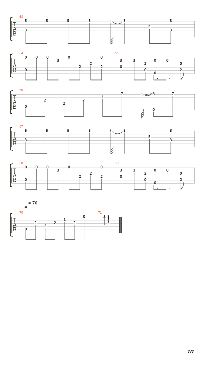 曲终人散（独奏）吉他谱