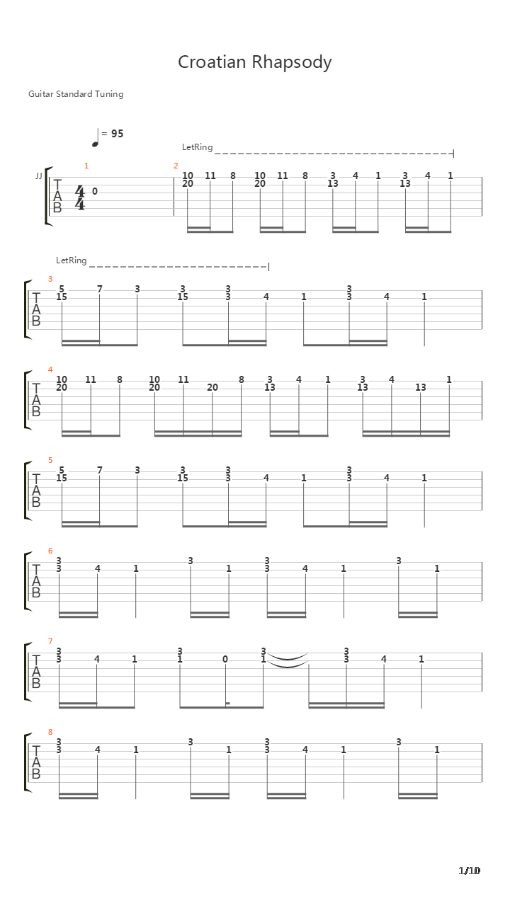 Croatian Rhapsody(克罗地亚狂想曲)吉他谱