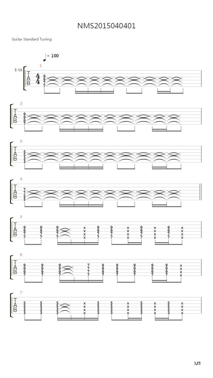 NMS吉他谱