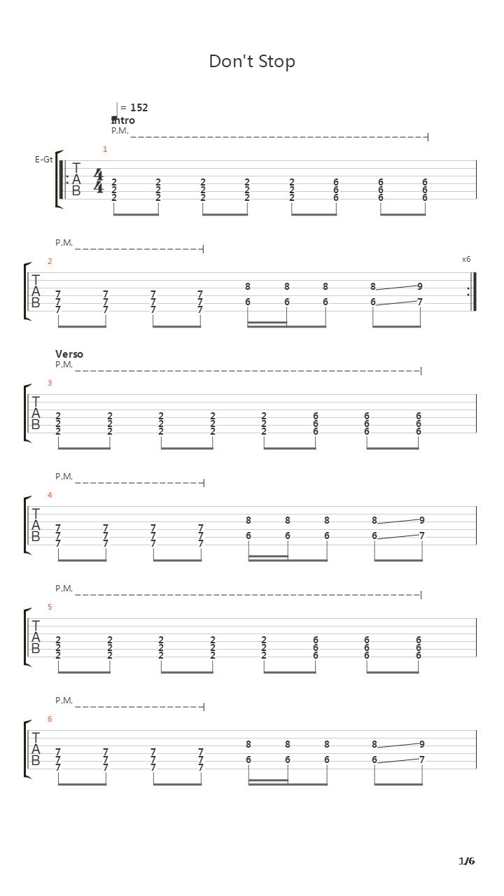 Dont Stop吉他谱