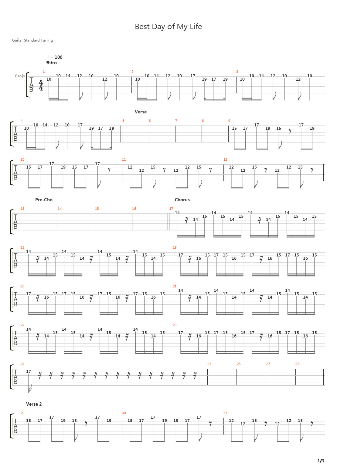 Best Day Of My Life吉他谱