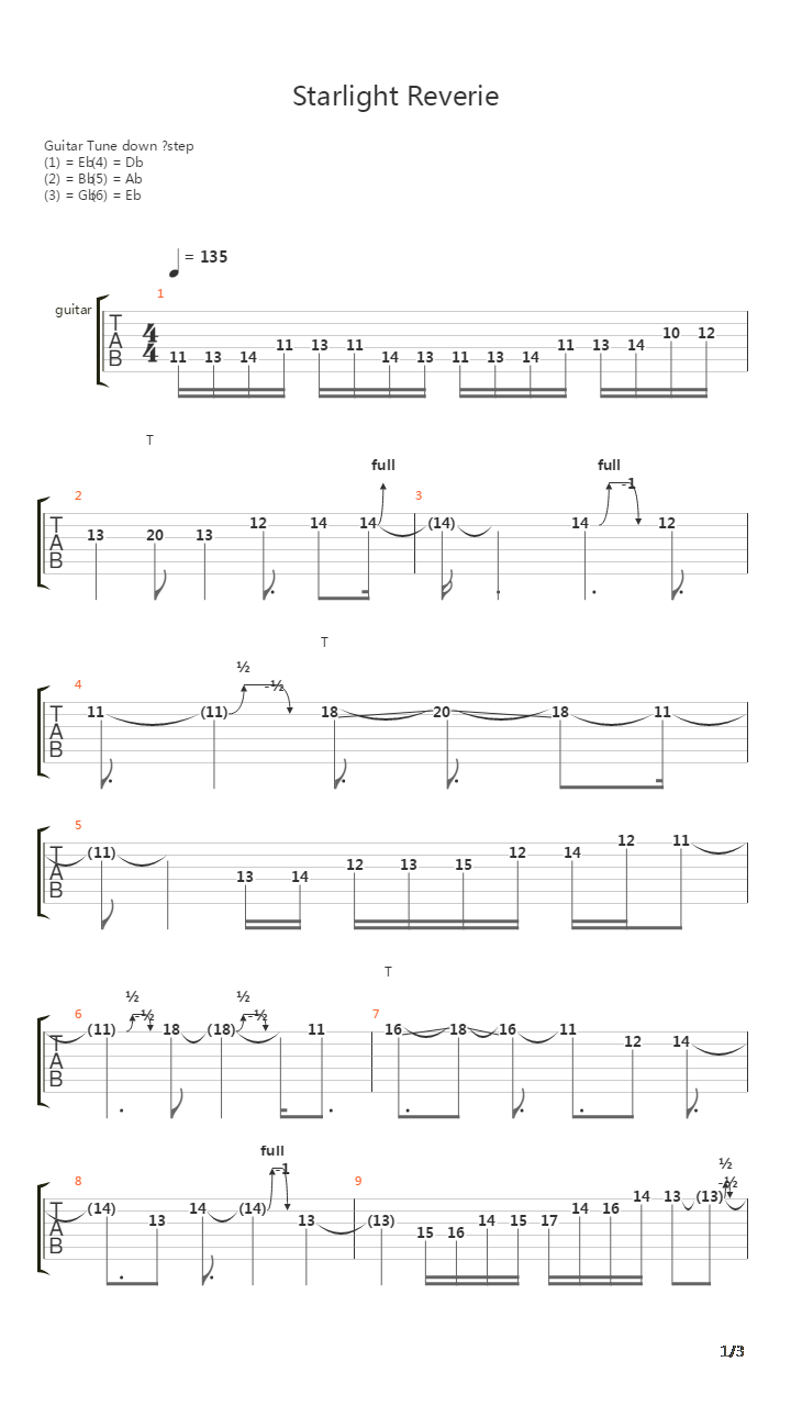Starlight Reverie吉他谱