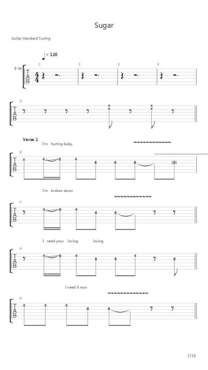 Sugar吉他谱