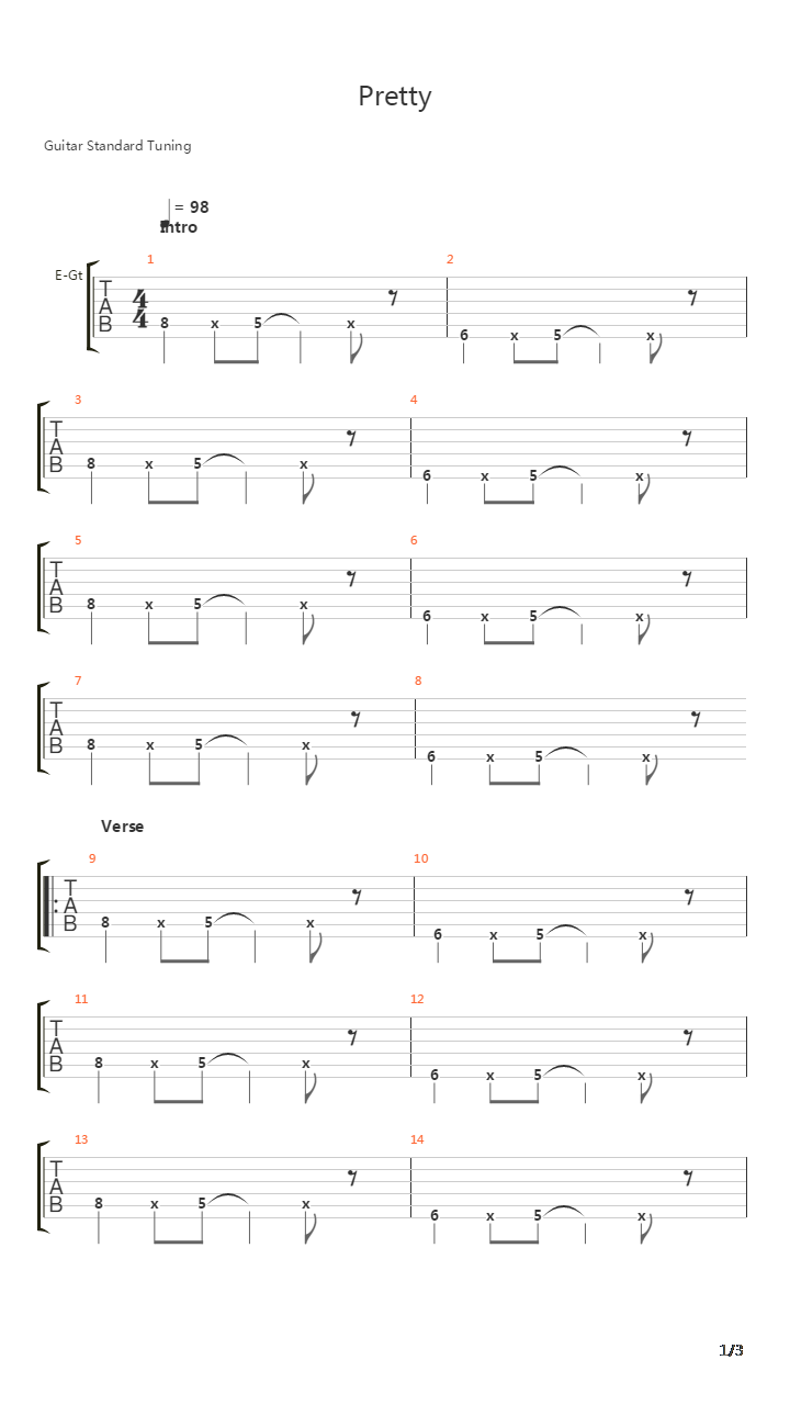 Pretty吉他谱