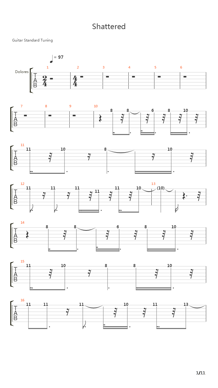Shattered吉他谱