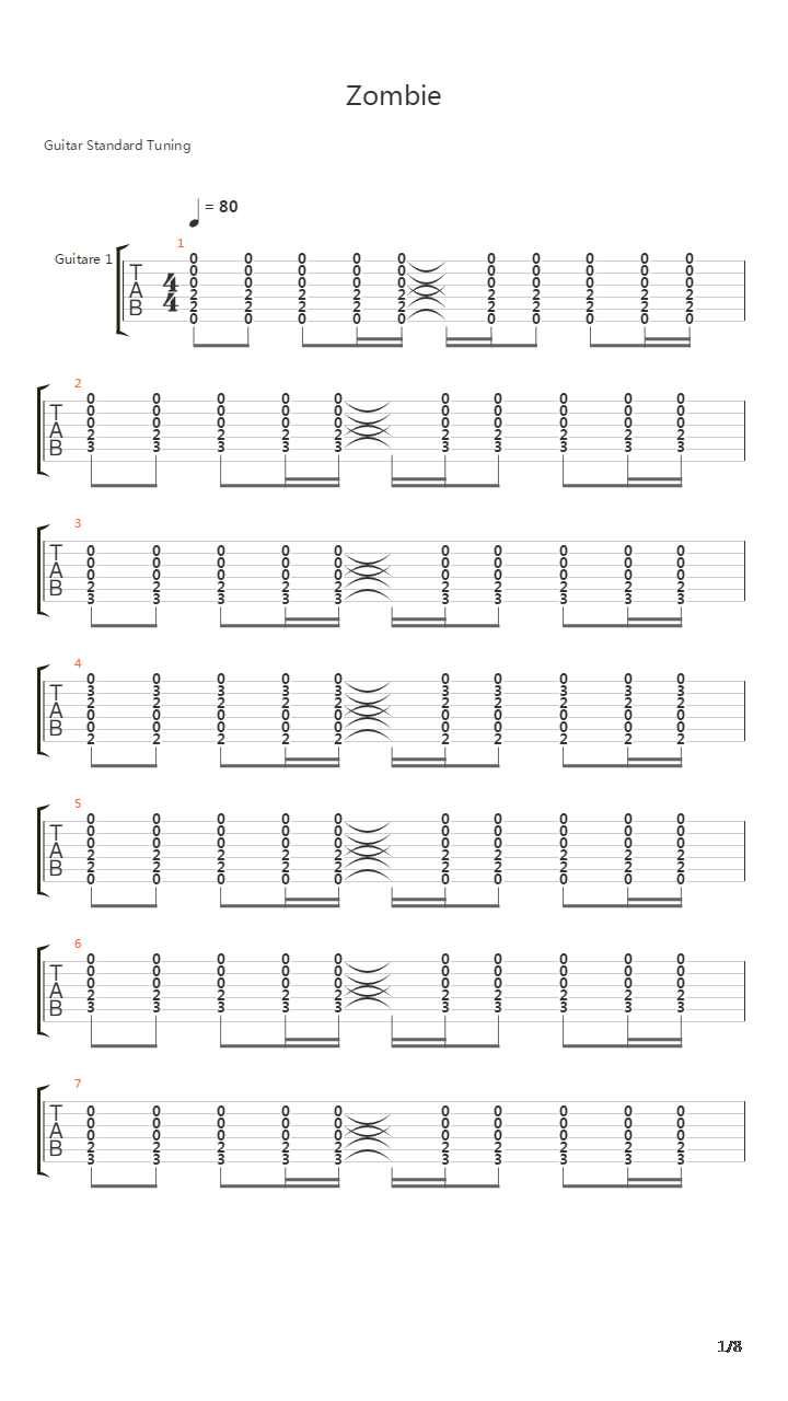 Zombie吉他谱