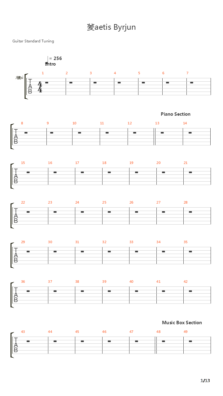 Agaetis Byrjun吉他谱