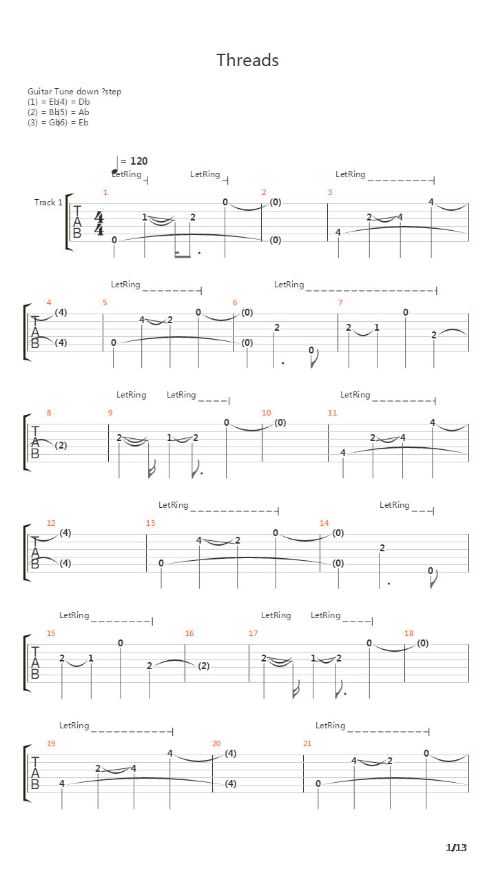 Threads吉他谱