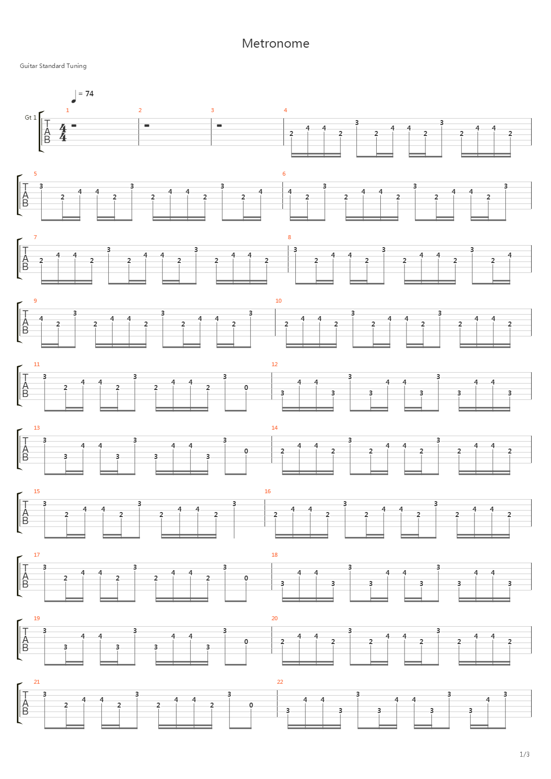 Metronome吉他谱