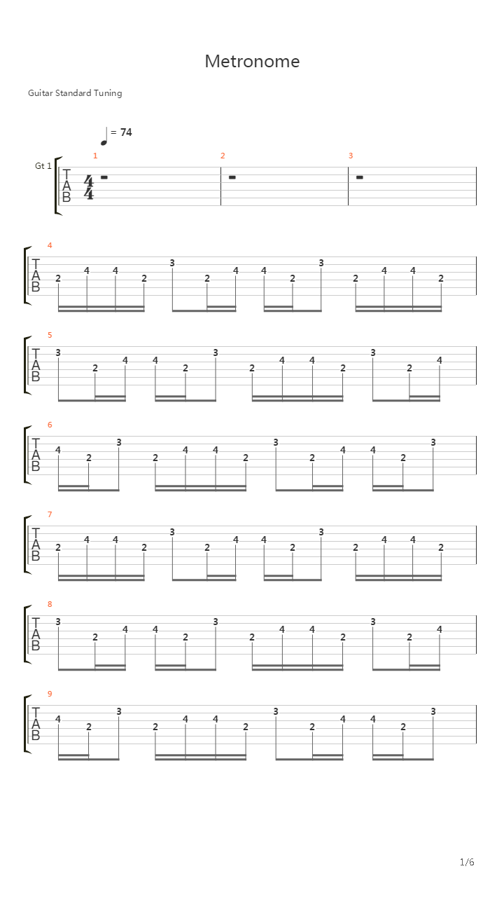 Metronome吉他谱