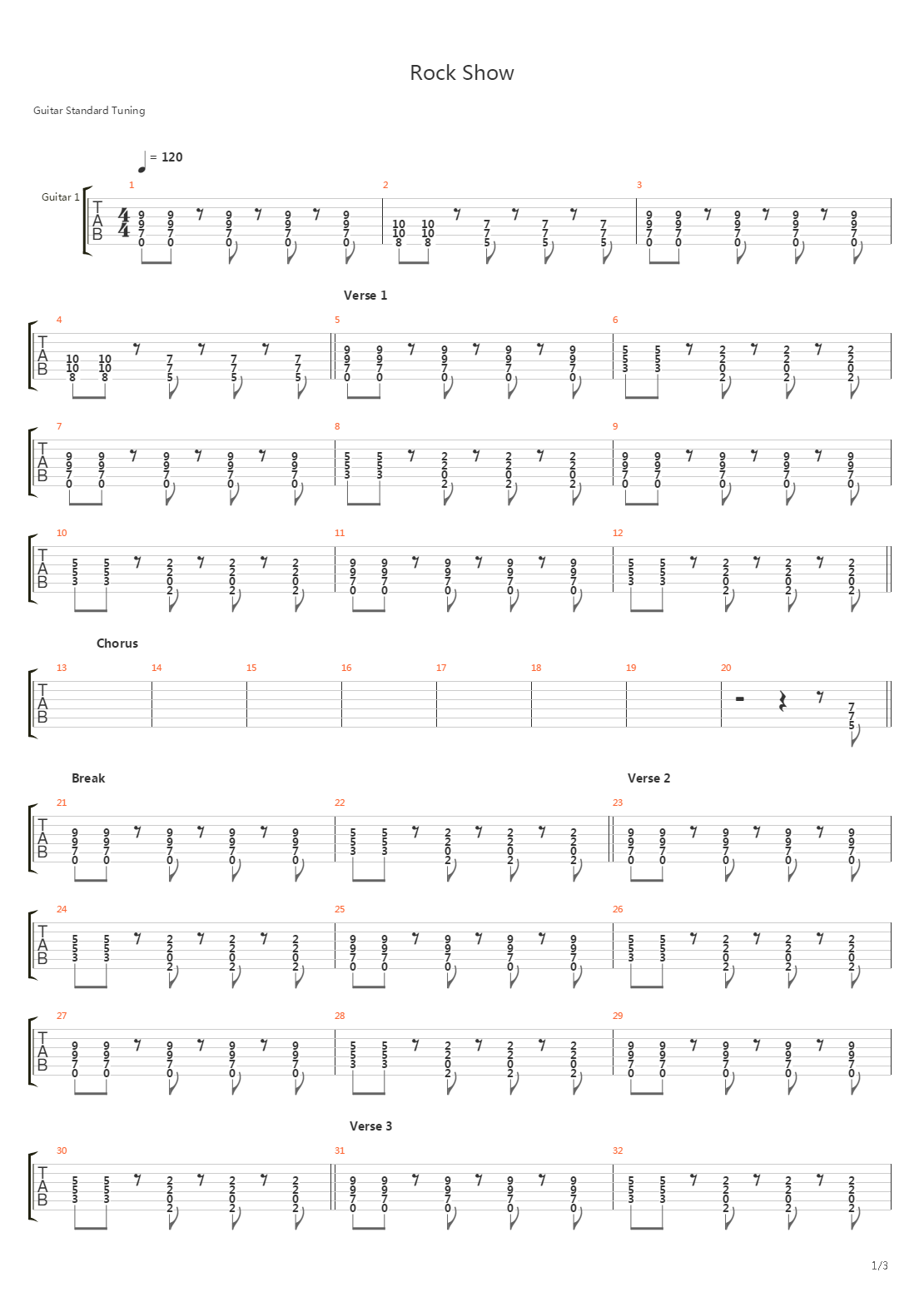Rock Show吉他谱