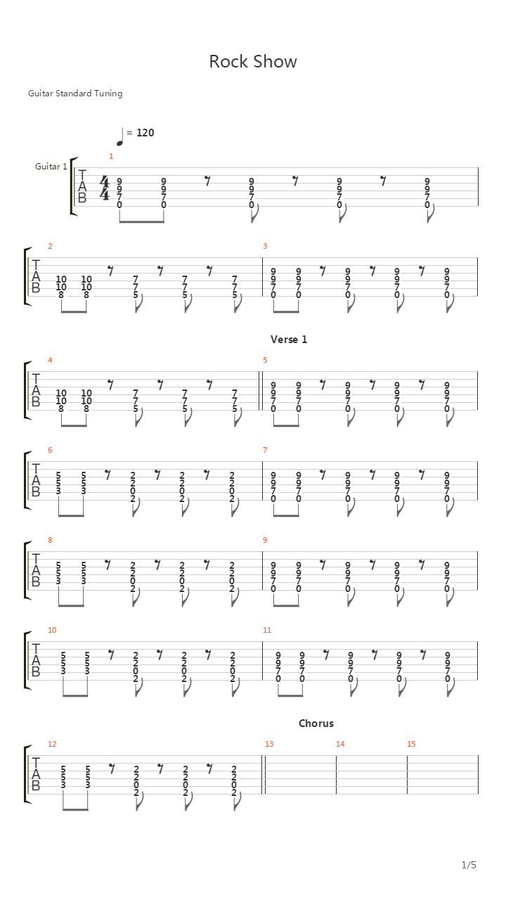 Rock Show吉他谱