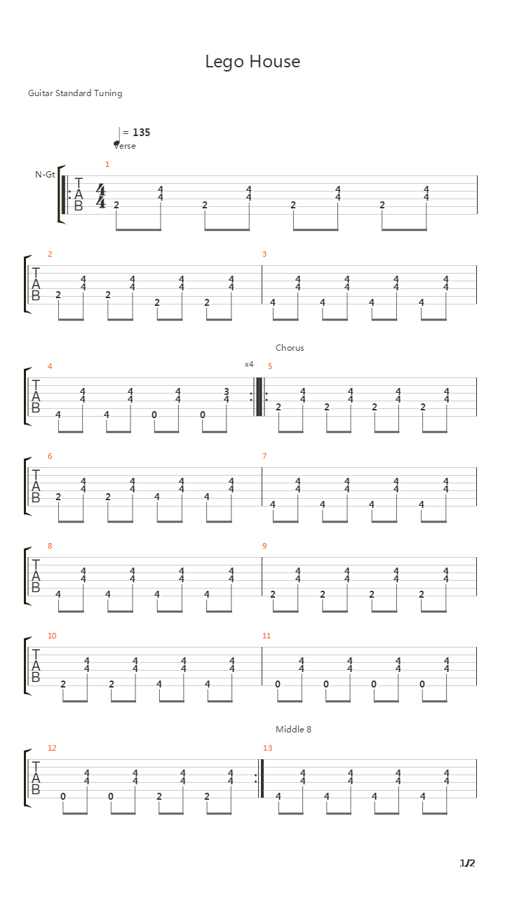Lego House吉他谱