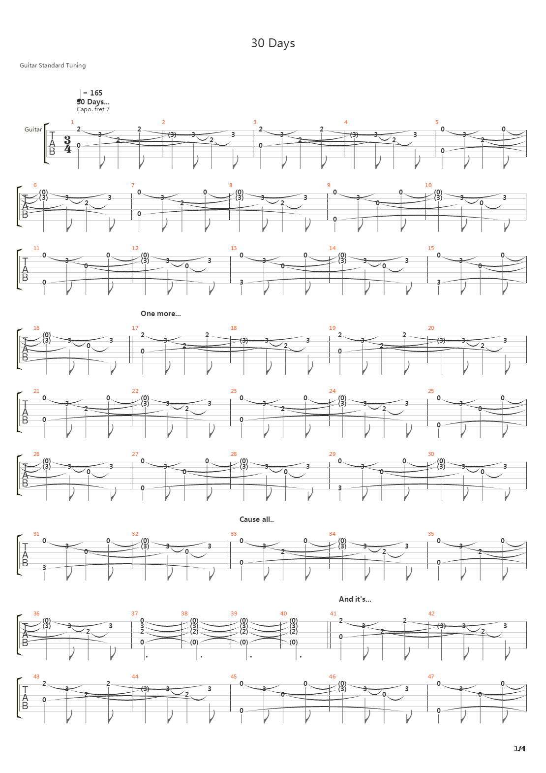 30 Days吉他谱