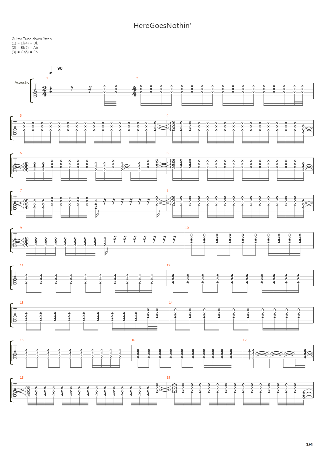 Heregoesnothin吉他谱