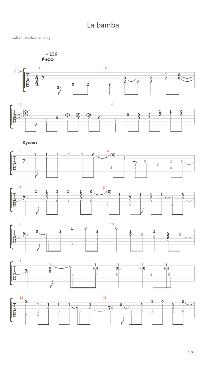 La Bamba吉他谱