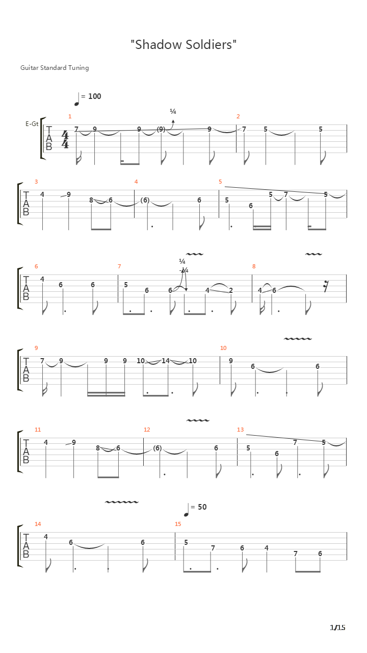 Shadow Soldiers吉他谱