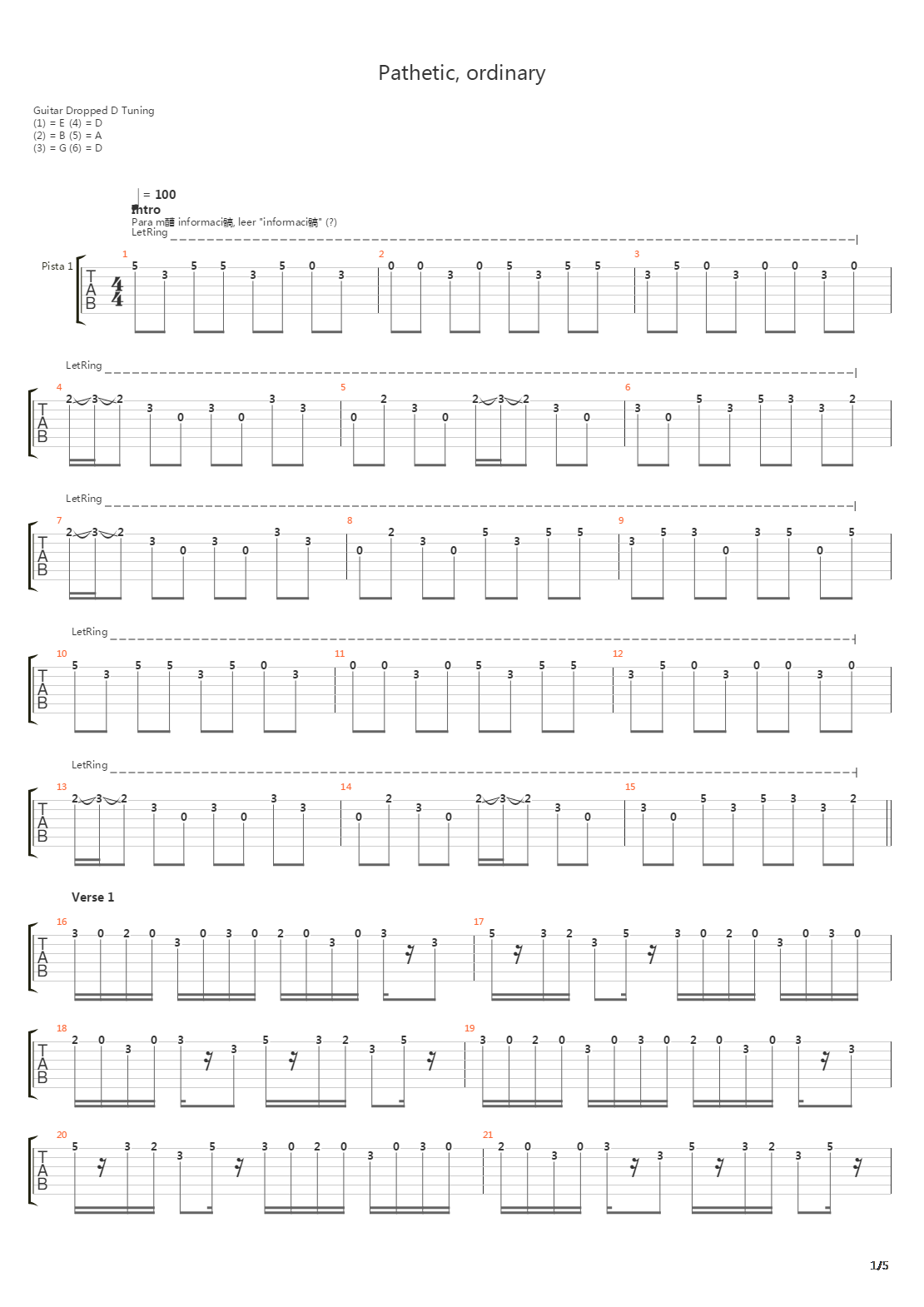 Pathetic Ordinary吉他谱