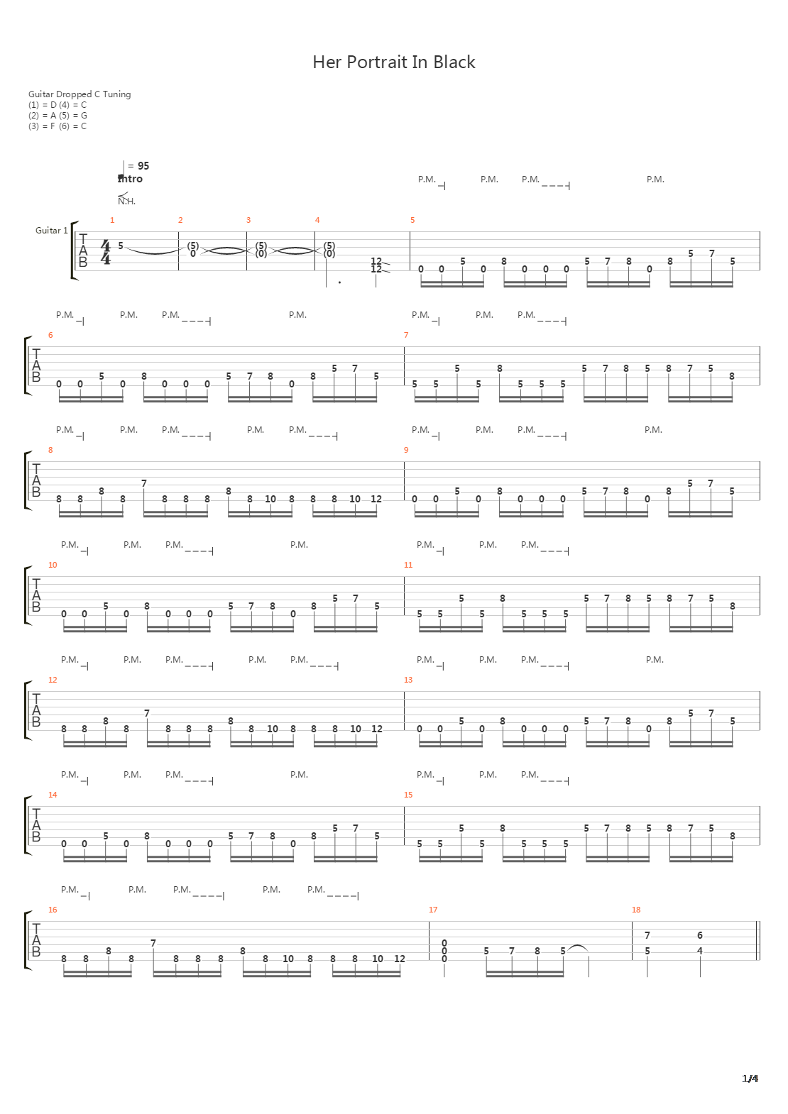 Her Portrait In Black吉他谱