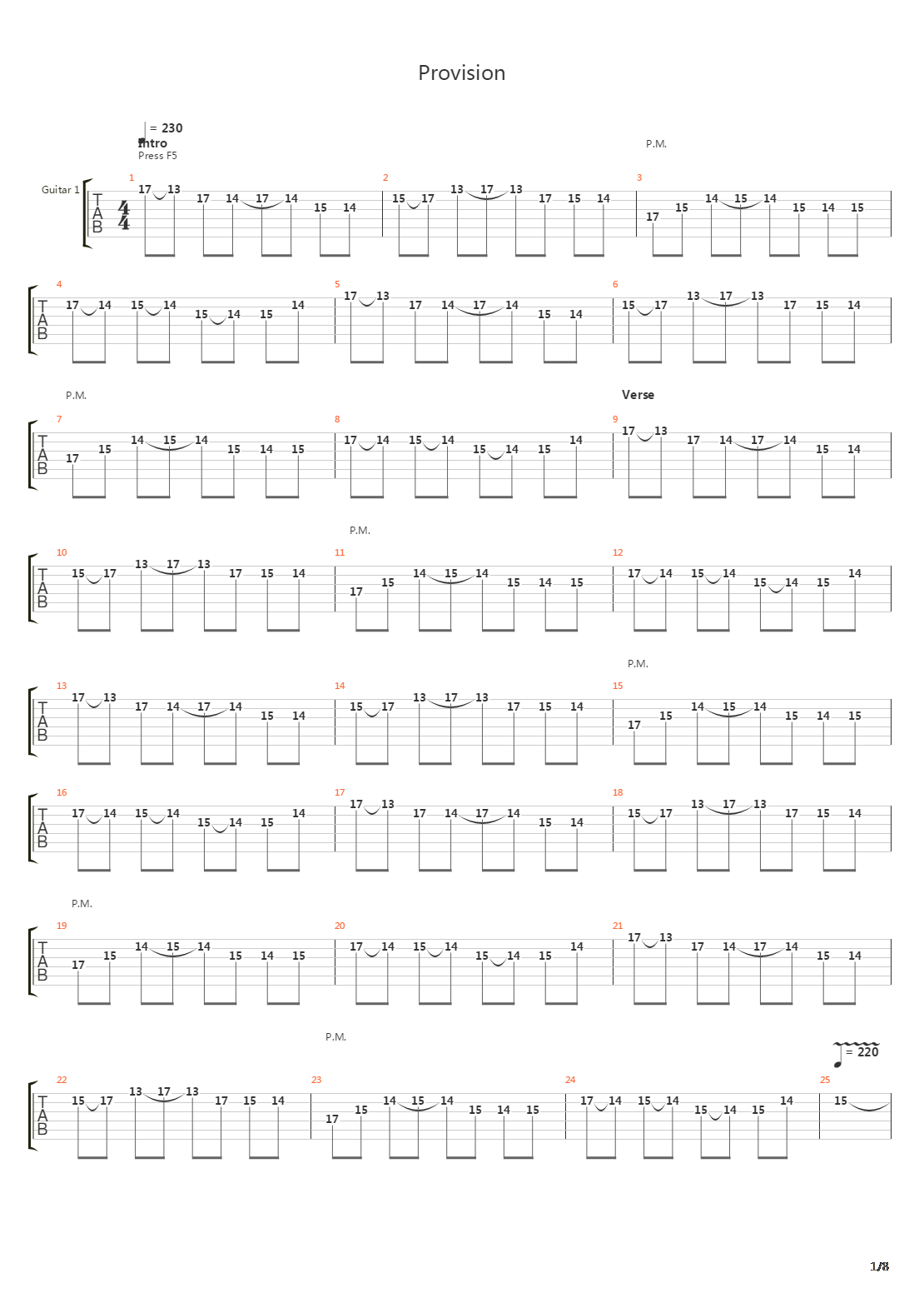 Provision吉他谱