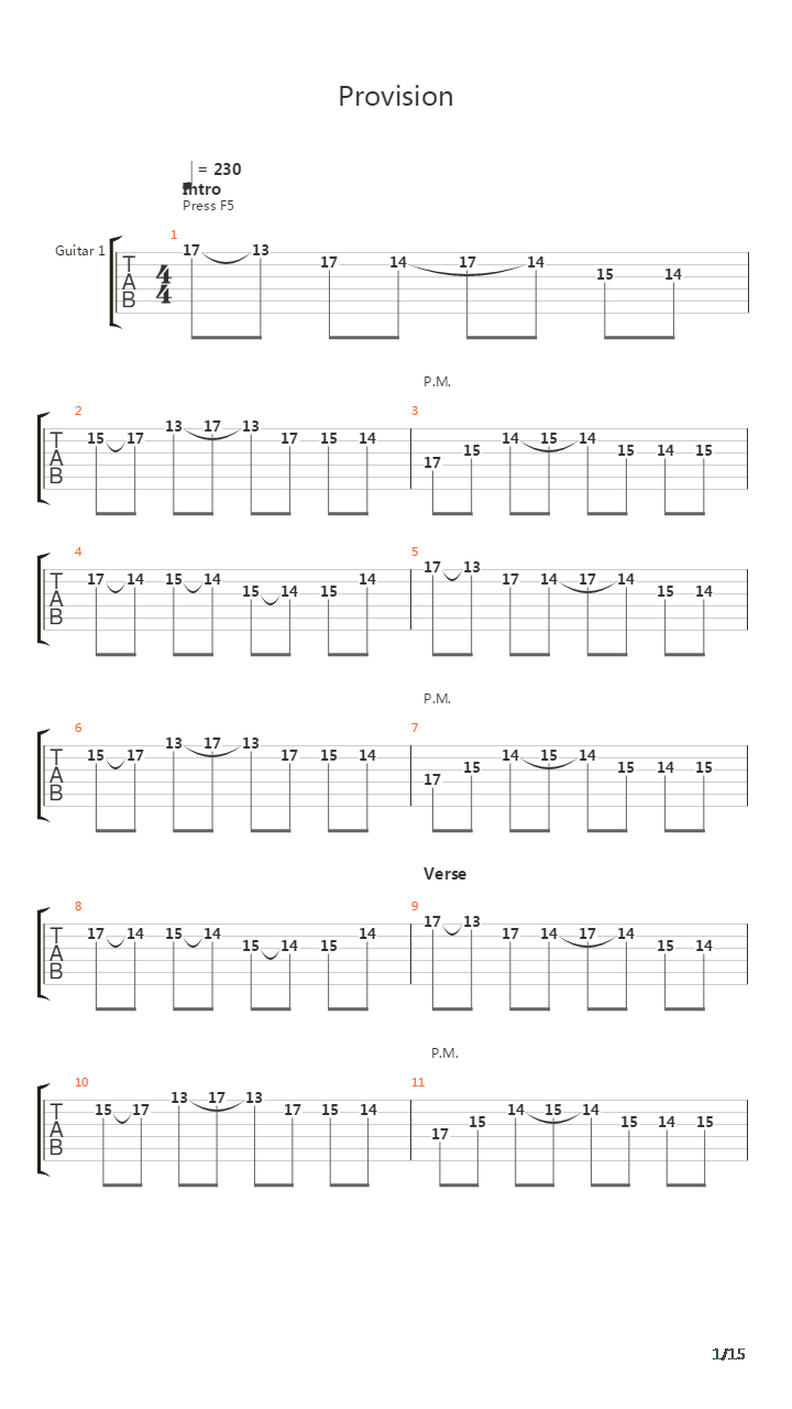 Provision吉他谱