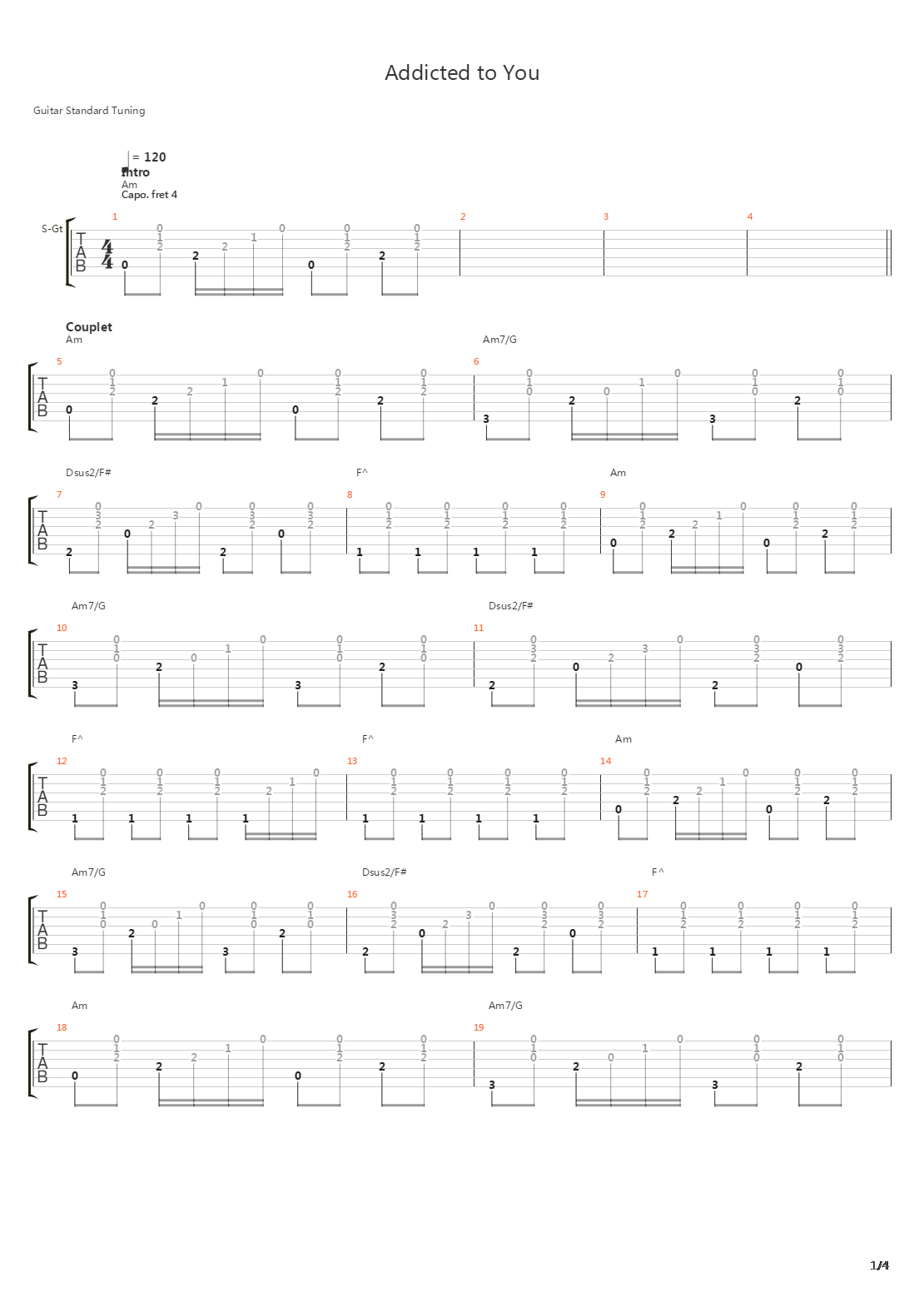 Addicted To You吉他谱