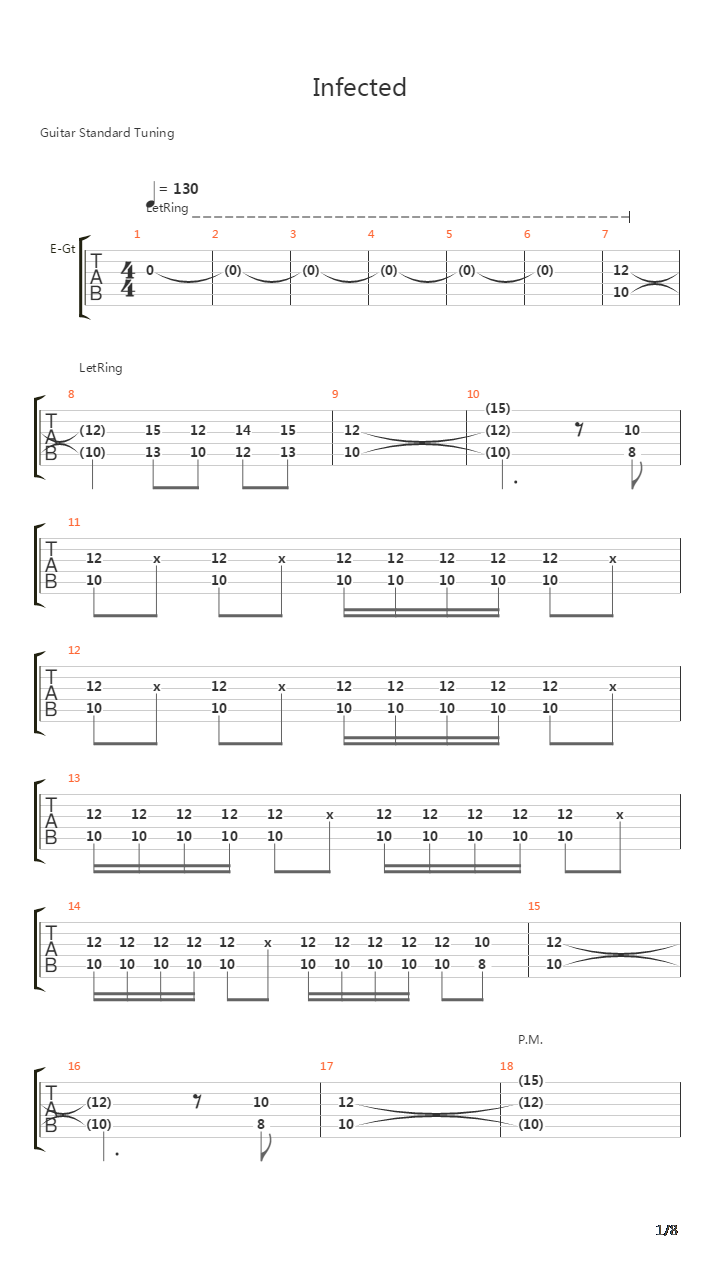 Infected吉他谱