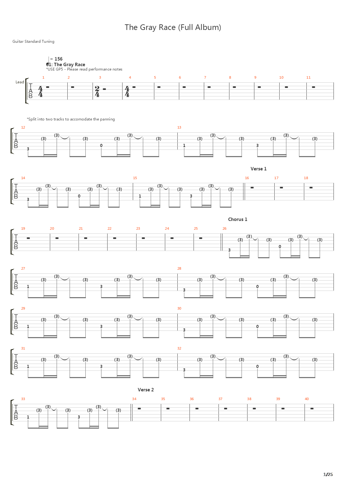 The Gray Race吉他谱