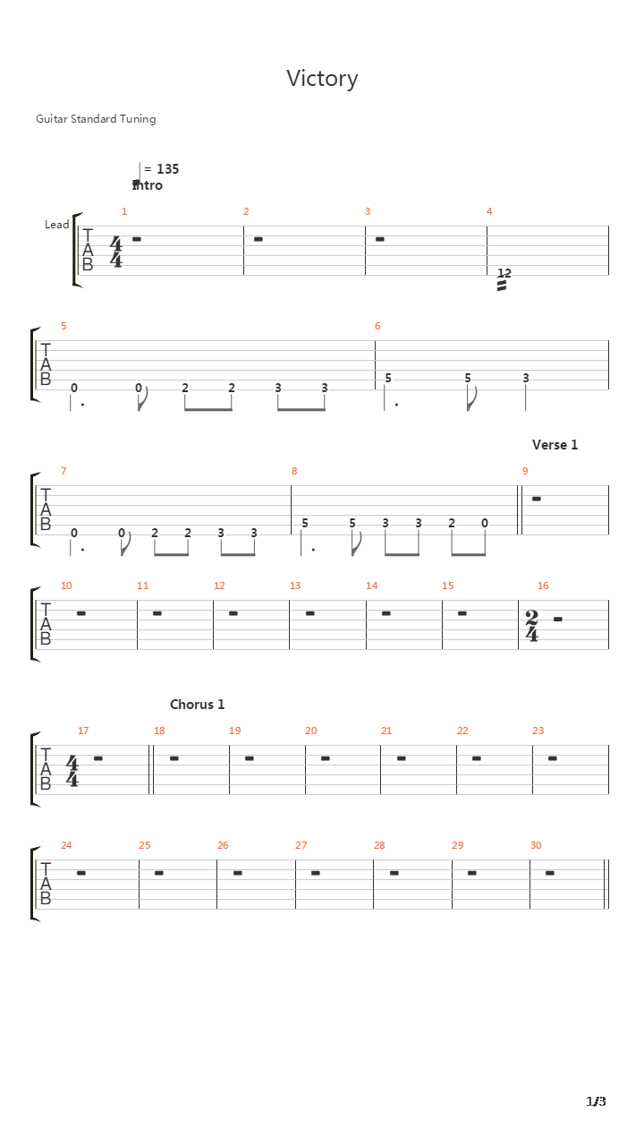 Victory吉他谱