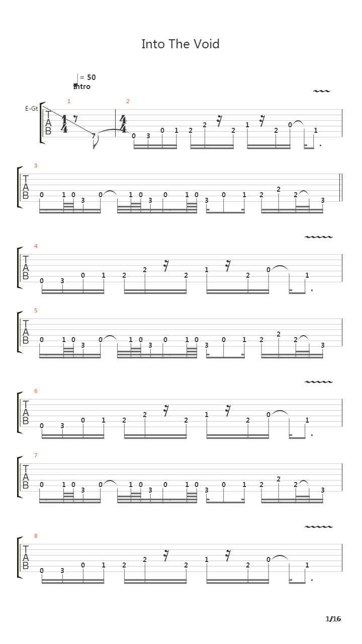 Into The Void吉他谱