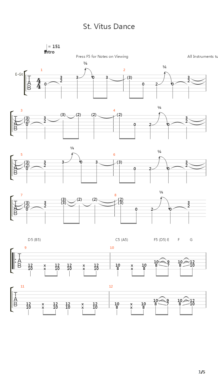 St Vitus Dance吉他谱