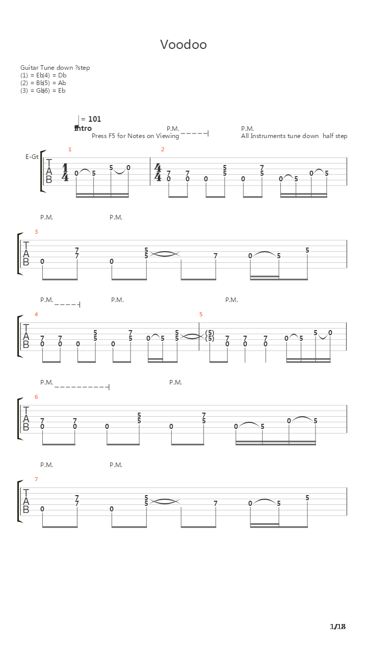 Voodoo吉他谱