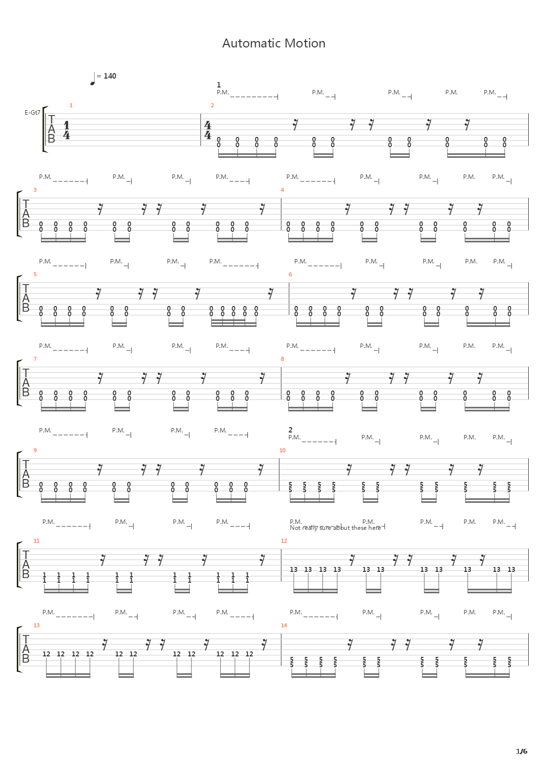 Automatic Motion吉他谱