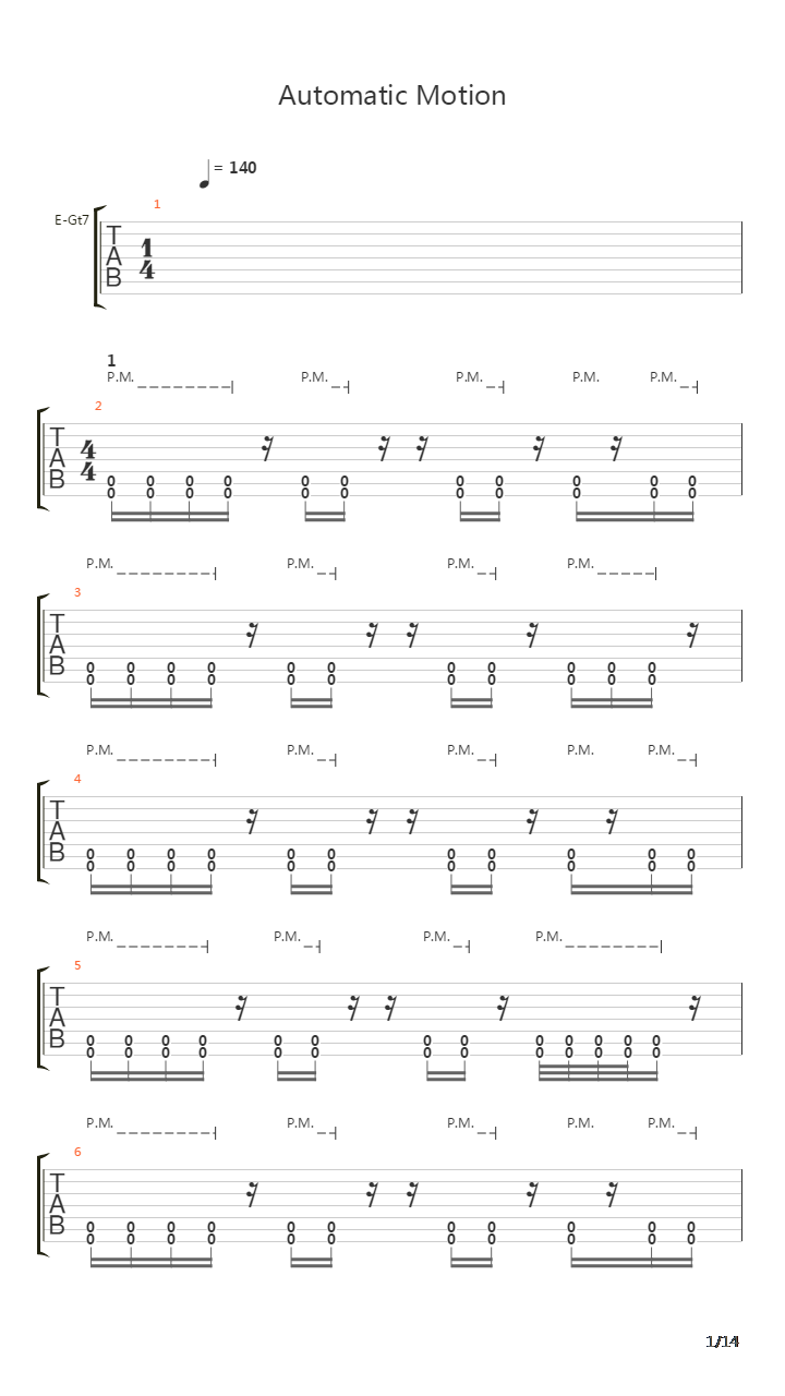 Automatic Motion吉他谱