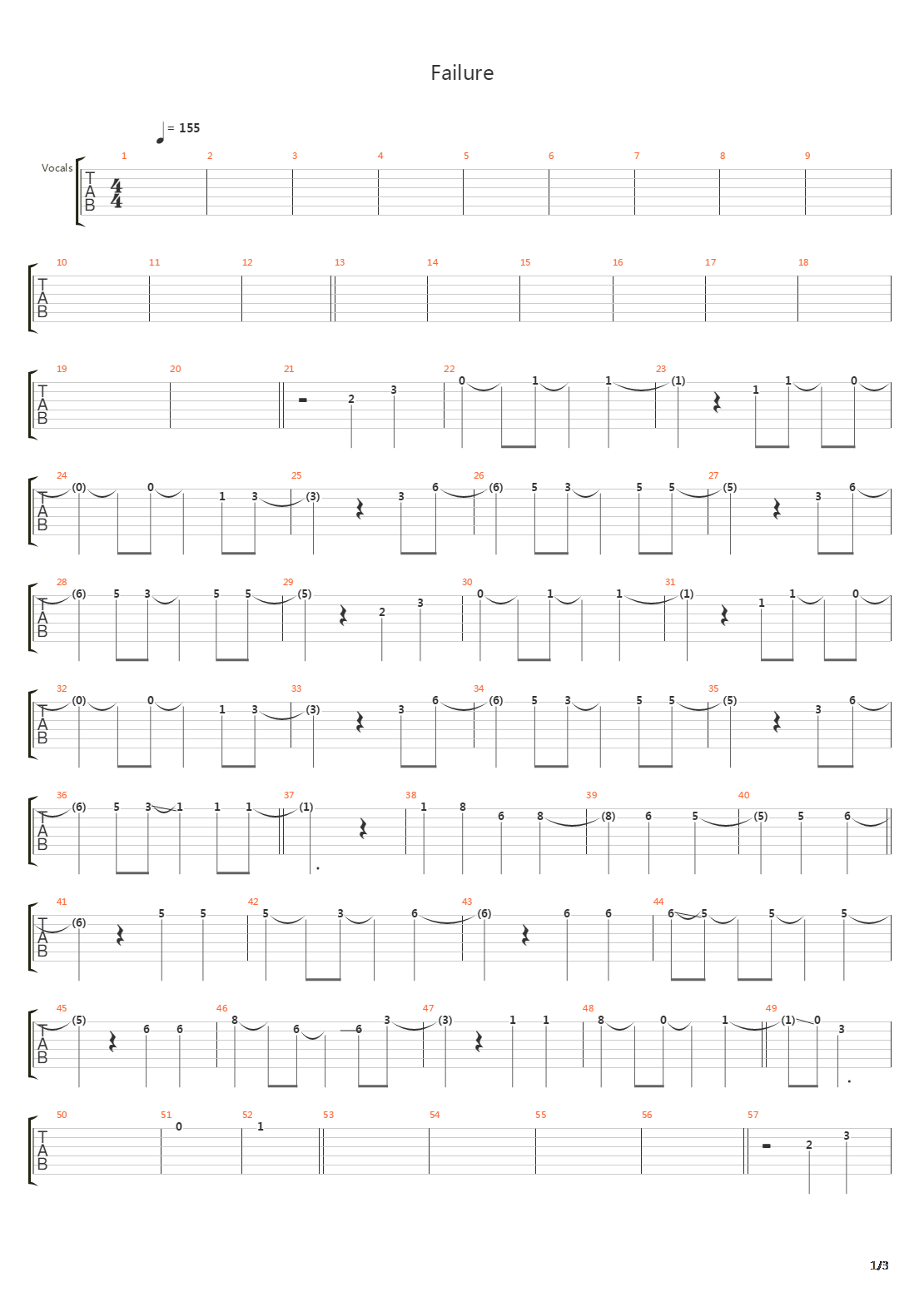 Failure吉他谱