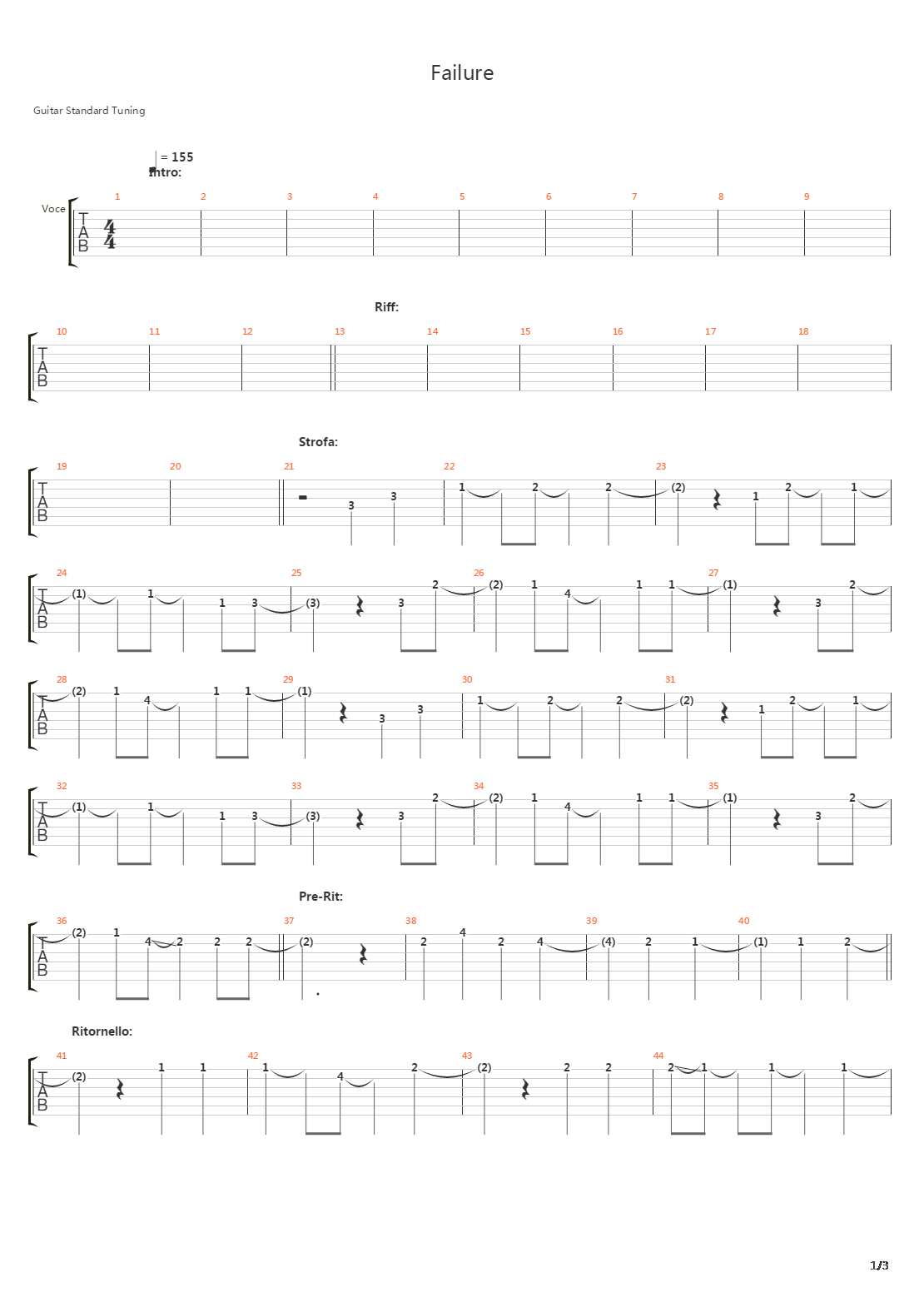Failure吉他谱