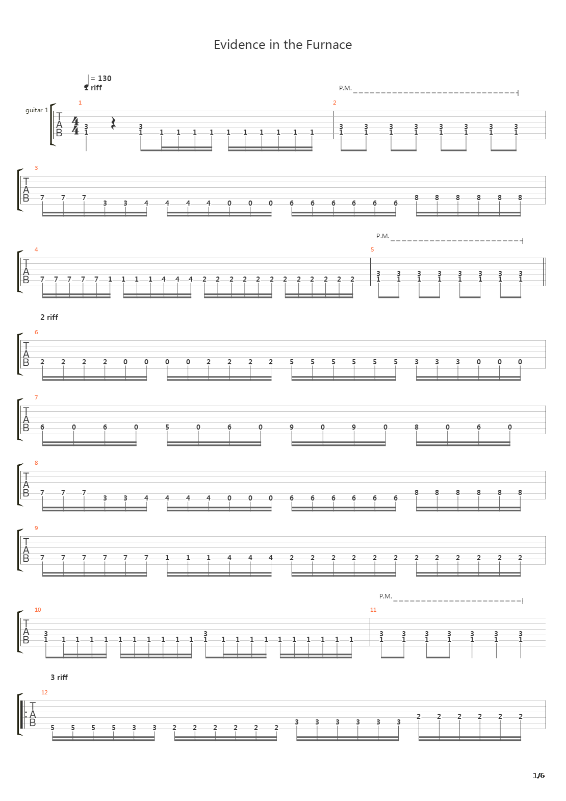 Evidence In The Furnace吉他谱