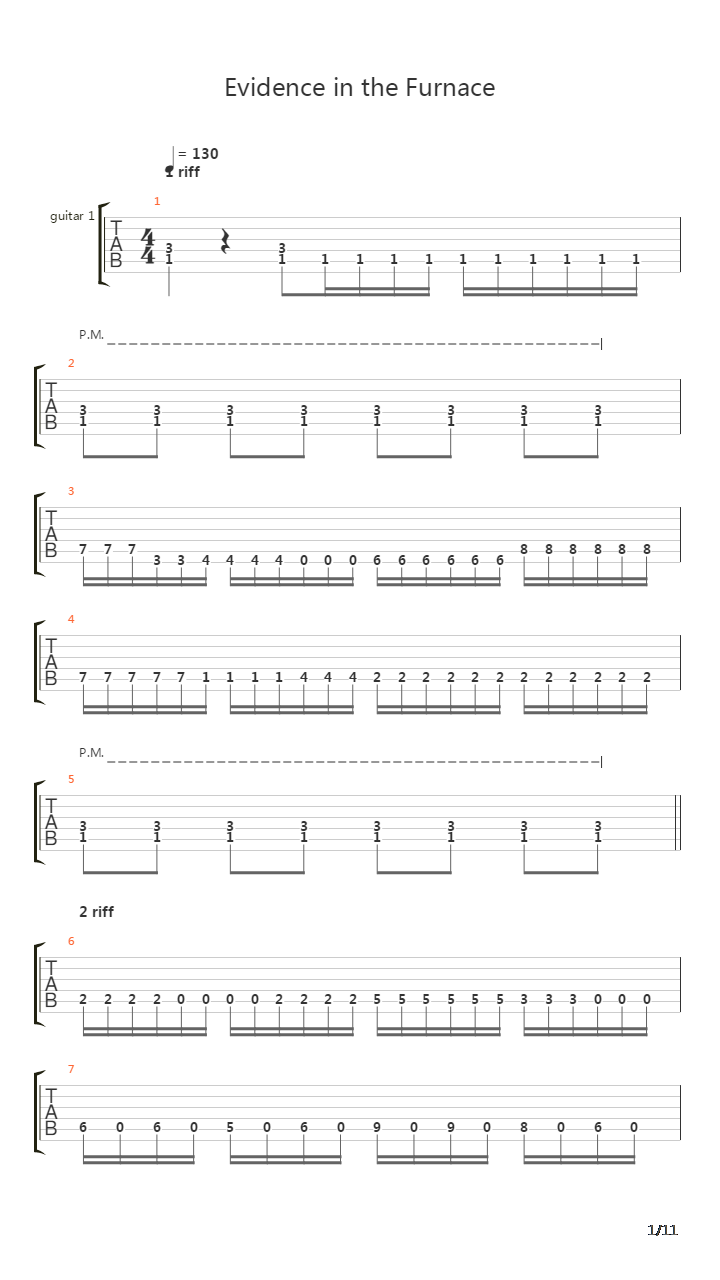 Evidence In The Furnace吉他谱